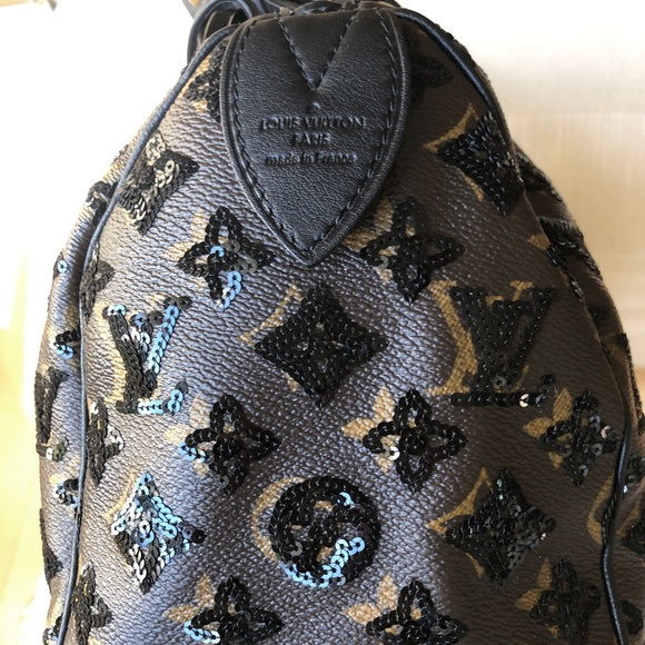 Louis Vuitton Black Sequin Monogram Speedy Eclipse - Picture 7 of 14